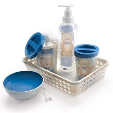 Imagem de Kit Higiene Infantil 5 Peças Urso Azul -  Plasútil Baby
