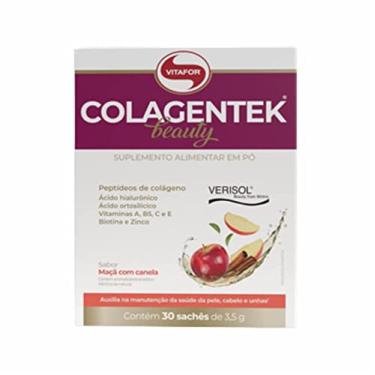 Imagem de Kit 2X: Colagentek Beauty Maçã/Canela 3,5g Vitafor 30 Sachês