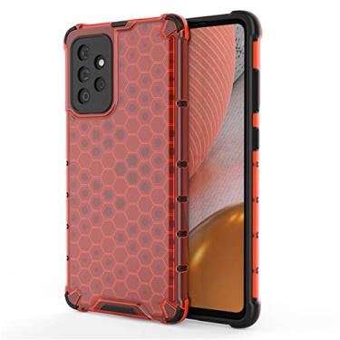 Imagem de Design de estilo de forma de favo de mel transparente compatível com Samsung Galaxy A modelo Phone (vermelho, para Samsung Galaxy A32 4G)