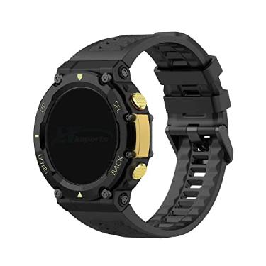 Imagem de Pulseira Silicone compativel com Amazfit T-Rex 2 - Marca LTIMPORTS (Preto)
