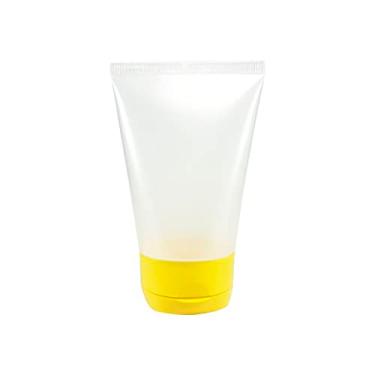 Imagem de BISNAGA PLÁSTICA TRANSPARENTE 30ML C/TAMPA FLIP TOP (50 PEÇAS) (amarelo)