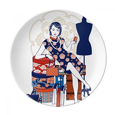 Imagem de Prato de beleza branco decorativo de porcelana salver louça de jantar