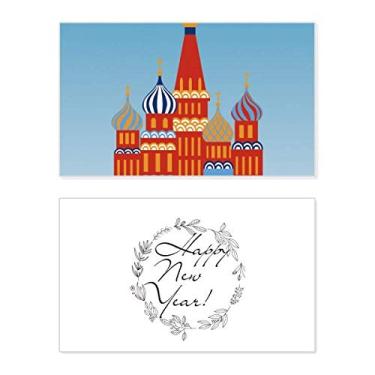 Imagem de Símbolo Nacional Rússia Padrão Kremlin Ano Novo Festival Cartão de felicitações Bless Message Present