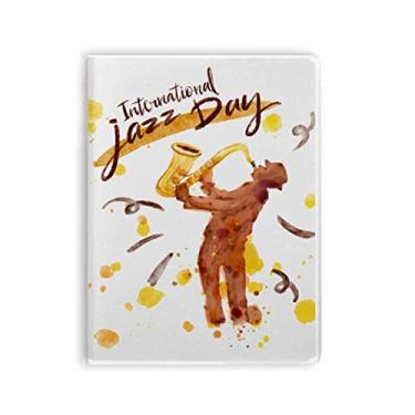 Imagem de Music Sax Instruments Caderno com estampa de aquarela, capa de goma