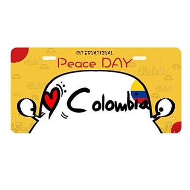 Imagem de DIYthinker I Love Colombia Bandeira da Palavra Amor Ilustração Coração Placa Placa Etiqueta Decoração de Carro Dia da Paz