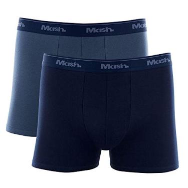 Imagem de Kit 2 Cuecas Boxer Cot Liso El Bord, Mash, Masculino, Azul Jeans Escuro/Azul Marinho, XXGG