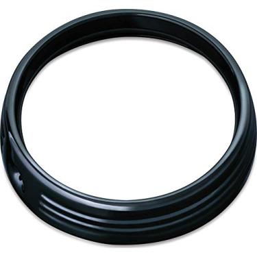 Imagem de Kuryakyn Acessório de iluminação de motocicleta 6916: Anel de acabamento de farol de 7" para motocicletas Harley-Davidson Touring e Trike 2014-19, preto brilhante