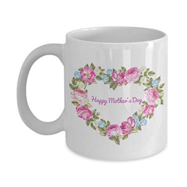 Imagem de Feliz Dia das Mães Flor design caneca de café ideia de presentes