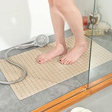 Imagem de Tapete PVC Antiderrapante p/ Banheiro 70*40cm com Ventosas C21 (Bege)