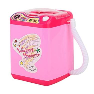 Imagem de Máquina de lavar esponja de maquiagem, escova elétrica, mini escova de limpeza elétrica de pincéis de maquiagem, para limpeza de pincéis de maquiagem meninas (rosa)