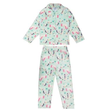 Imagem de Pijama Longo Infantil Soft Bichos Divertidos  Verde Água Tip Top