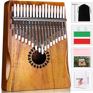 Imagem de Newlam Kalimba Piano de polegar 17 teclas, presente portátil de piano de dedo Mbira para crianças e adultos iniciantes