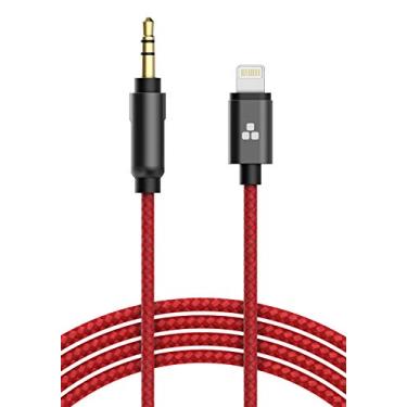 Imagem de (Certificado Apple MFI) Cabo Lightning para iPhone Aux para Cabo Auxiliar de 3,5 mm (iPhone Audio Link para conector de carro, fones de ouvido e alto-falantes) (Vermelho)