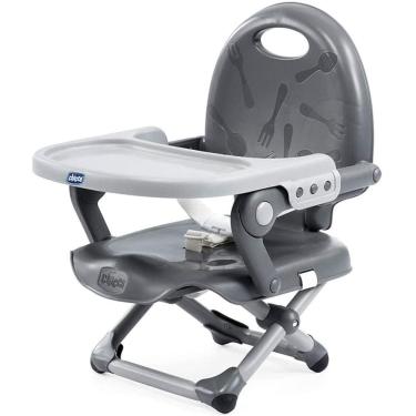 Imagem de Cadeirinha De Alimentação Para Bebê Portátil Chicco Cadeira Refeição Assento de Elevação Infantil 15kg Cinza