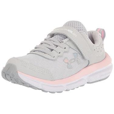 Imagem de Under Armour Tênis de corrida unissex infantil pré-escolar Assert 10 fecho alternativo, (100) Halo Gray/Rosa Açúcar/Iridescente, 2.5 Wide Little Kid