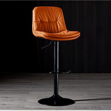 Imagem de Cadeiras de jantar cadeiras de sala de jantar bancos de bar cadeiras de bar de couro altura ajustável cadeiras de bar com apoio para os pés, banqueta de bar giratória para cozinha, sala de estar, pub, tudo está bem