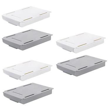 Imagem de PRETYZOOM 6 Pçs Tipo Adesivo Cinza Porta-Lápis Porta-Lápis Perfurador Auto-Sob Plástico Expansível Para Organizador Branco + Armazenamento Recipiente De Cozinha Livre De Armazenamento Do