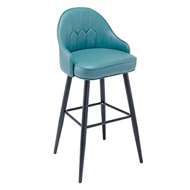 Imagem de Cadeiras de jantar banquetas de bar de couro PU banqueta de bar café da manhã cozinha balcão banco de altura sala de jantar cadeiras de jantar sala de estar café cadeiras laterais Tudo está bem