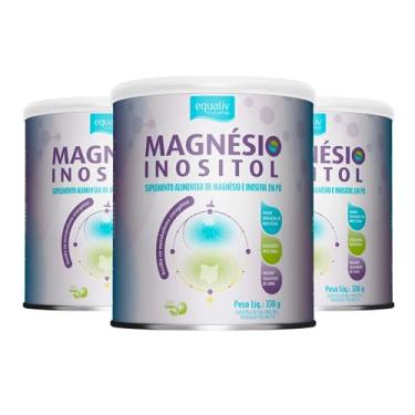 Imagem de Kit 3 Magnesio Inositol em Po Sabor Limão 330g Equaliv