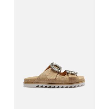 Imagem de Sandália Slide Palha Flatform Pedraria Arezzo Feminina