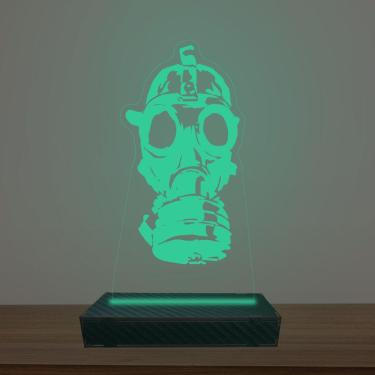 Imagem de Luminária Led 3d Máscara de Gás Abajur Luxo