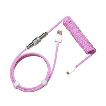 Imagem de Cabo Para Teclado Coiled Cooler Master, Até 1.5M, Magenta