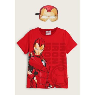 Imagem de Infantil - Camiseta Fakini Homem De Ferro Com Máscara Vermelha Fakini 102303586 menino