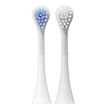 Imagem de Curaprox Duo sensível de cabeças de escova hidrosônica – para cuidado suave das gengivas e limpeza diária | Cabeças de substituição de escova de dentes sônica, pacote com 2 | Feito na Suíça