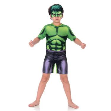 Imagem de Fantasia Hulk Infantil Curto Original Com Máscara - Vingadores - Marve