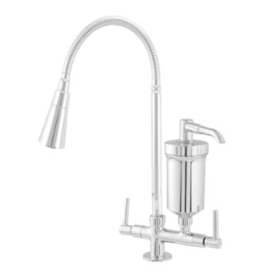 Imagem de Torneira Flexível Duplo Jato Com filtro Para Cozinha Instalação de Balcão, Bancada, Mesa CROMADO