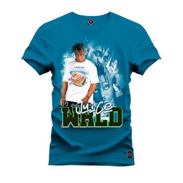 Imagem de Camiseta Plus Size Premium 100% Algodão Estampada Shirt Unissex Juice Wrld Azul G2