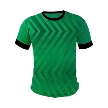 Imagem de Camiseta Adulta Masculina Esportiva Uniforme Malha Dry Verde com Preto