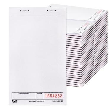 Imagem de FMP Brands Pacote com 100 blocos de verificação, bloco de notas de servidor para garçonete, bloco de notas para garçonete, livro de garçom, blocos de pedidos para servidores, blocos de notas de papel