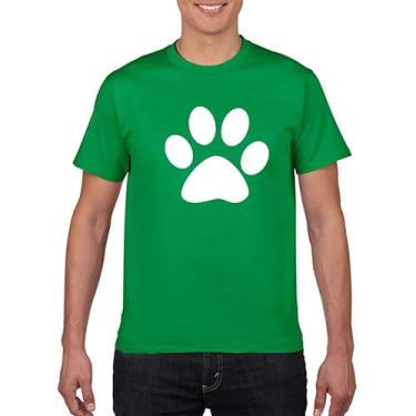 Imagem de BAFlo Camiseta unissex com estampa de pegada de urso fofa com manga curta, Verde, M