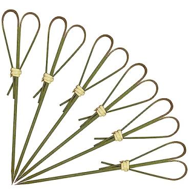 Imagem de 100 Pçs Palitos de Bambu para Coquetéis, Espetos para Aperitivos, Acessórios de Charcutaria, Palitos de Bambu em Forma de Coração, Palitos de Dentes para Aperitivos, Palitos Longos para Coquetel - Ciano, 15 cm