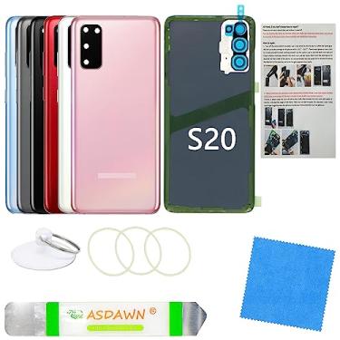 Imagem de Substituição de vidro traseiro para Galaxy S20 com lente de câmera pré-instalada + todo o adesivo + manual de instalação + kit de ferramentas de reparo para Samsung Galaxy S20 5G SM-G980 SM-G981 todas
