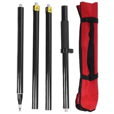 Imagem de Poste de Pesquisa de 2 M de Comprimento, Poste de Prismas GPS RTK Destacável de 4 Seções, Poste de Pesquisa de Fibra de Carbono Com Bolha de Nível 0 Mm Constante, Saco de