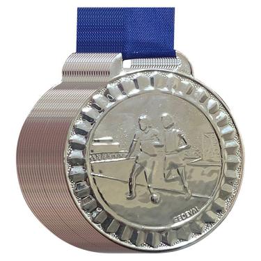 Imagem de Kit 40 Medalhas Campeonato Futsal Futebol 4,5 Cm Premiação prata