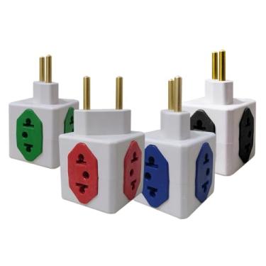 Imagem de Kit 4 Adaptador De Tomada Benjamin 4 Entradas Cubo Bivolt 110v/220v