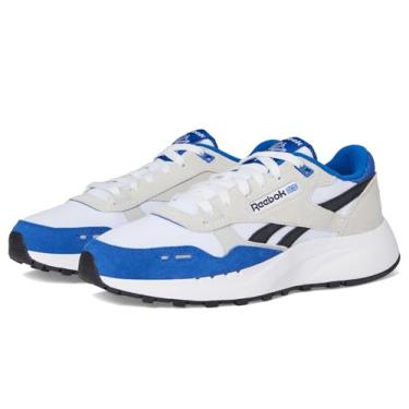 Imagem de Reebok Tênis unissex adulto clássico couro 2400, Branco/azul sem limites, preto, 40/42 BR