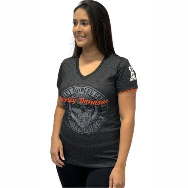 Imagem de BABY LOOK FEMININA Harley Davidson Old Skull Motorcycles-Masculino