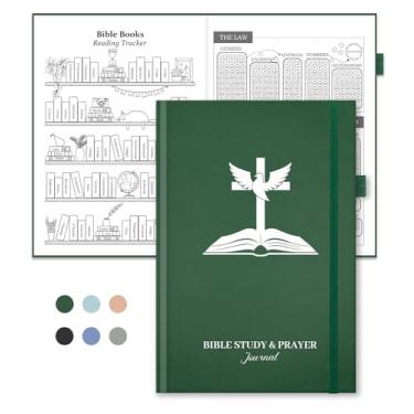 Imagem de SIMSIMY Diário de estudo bíblico e diário de oração com rastreador de leitura da Bíblia, diário de mapeamento de versículos, devocional cristão e planejador de fé, caderno de igreja para anotações,