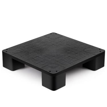 Imagem de Vercraft 1 peça de palete de plástico para armazenamento no porão fácil empilhamento piso leve exibição palete sala de piso supermercado Natal, suporta até 907 kg (50 cm C x 50 cm L x 12 cm A, preto)