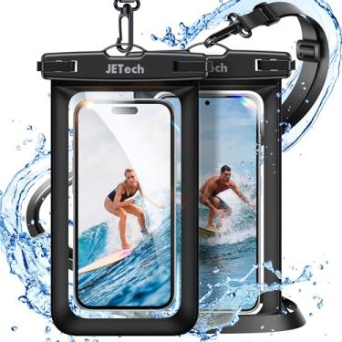 Imagem de JETech Pacote com 2 Bolsa de Telefone À Prova D'água, Capa lmpermeável para iPhone 17 16e 16 15 14 Air Pro Max, Galaxy S25 S24 Ultra, Pixel 10 Série e Outros de até 7,2 Polegadas (Preto+Preto)