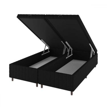 Imagem de Base de Cama Box King Vision com Baú Rústico/Preto - Vian