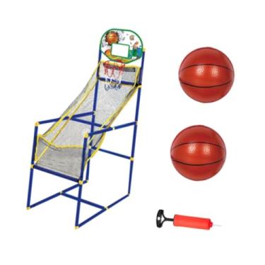 Imagem de Fancyes Conjunto de jogo de basquete arcade infantil, cesta de basquete, fácil instalação, brinquedos esportivos portáteis para brincar em casa, aniversário, 2 Bolas