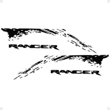 Imagem de Kit Faixa Compatível Ranger 2013/2023 Adesivo Lateral Preto - SPORTINO
