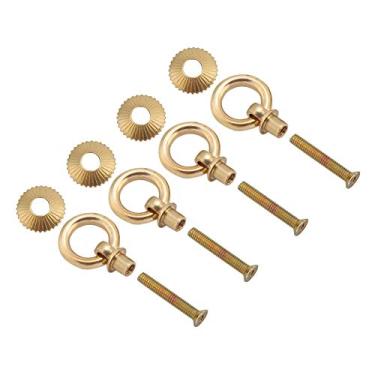 Imagem de Puxadores Elegantes, Puxador de Gabinete para Gabinete, 4pcspack Mini Puxadores de Porta Simples, Ideal para Estojos de Cosméticos e Caixas de (Tipo de parafuso de cor de latão