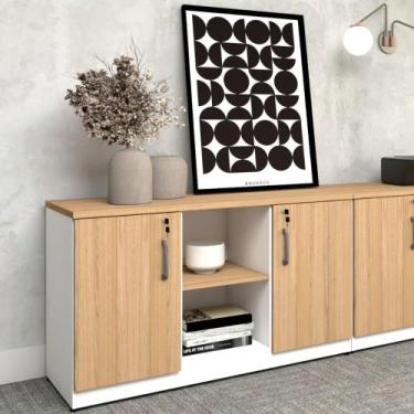 Imagem de Armário Baixo para Escritório 120 cm Linha de Alto Padrão - F5 Office 