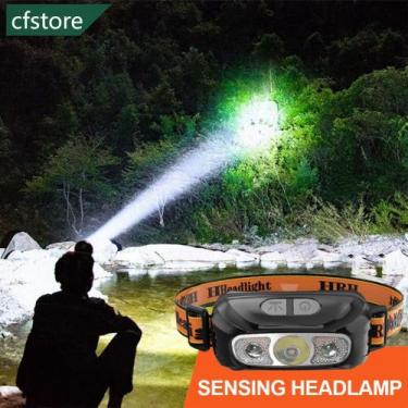 Imagem de Farol De Cabeça Com Sensor Inteligente  Carregamento USB LED À Prova D